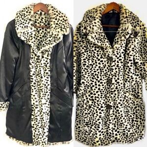 East 5th Reversible black/faux fur coat